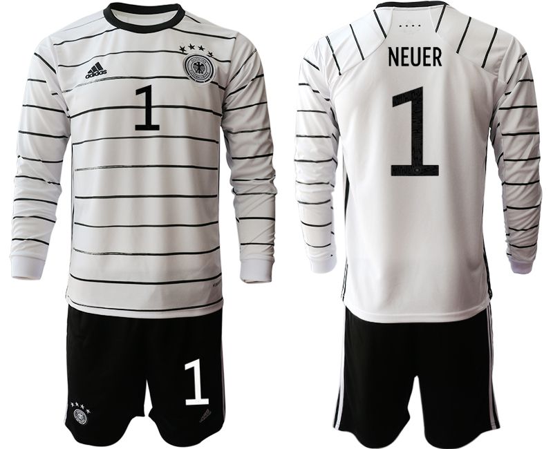 Men 2021 World Cup National Germany home long sleeve #1 white Soccer Jerseys->germany jersey->Soccer Country Jersey